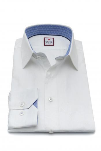 288 JA005 | Jacquard Shirts | Private Label Shirt Manufacturer | Turkey: % 100 Cotton - Classic Shirt - Smart Shirt - White - High End - Office Shirt - Businnes Shirt
