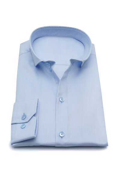 YARN011 | Yarn Dyed Shirts | Private Label Shirt Manufacturer | Turkey: % 100 Cotton - Twill - Classic Shirt - Smart Shirt - Lt Blue - High End - Office Shirt - Business Shirt